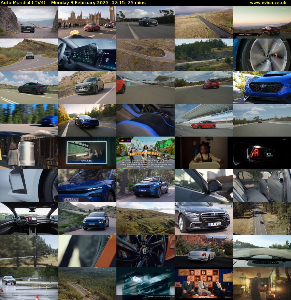 Auto Mundial (ITV4) Monday 3 February 2025 02:15 - 02:40