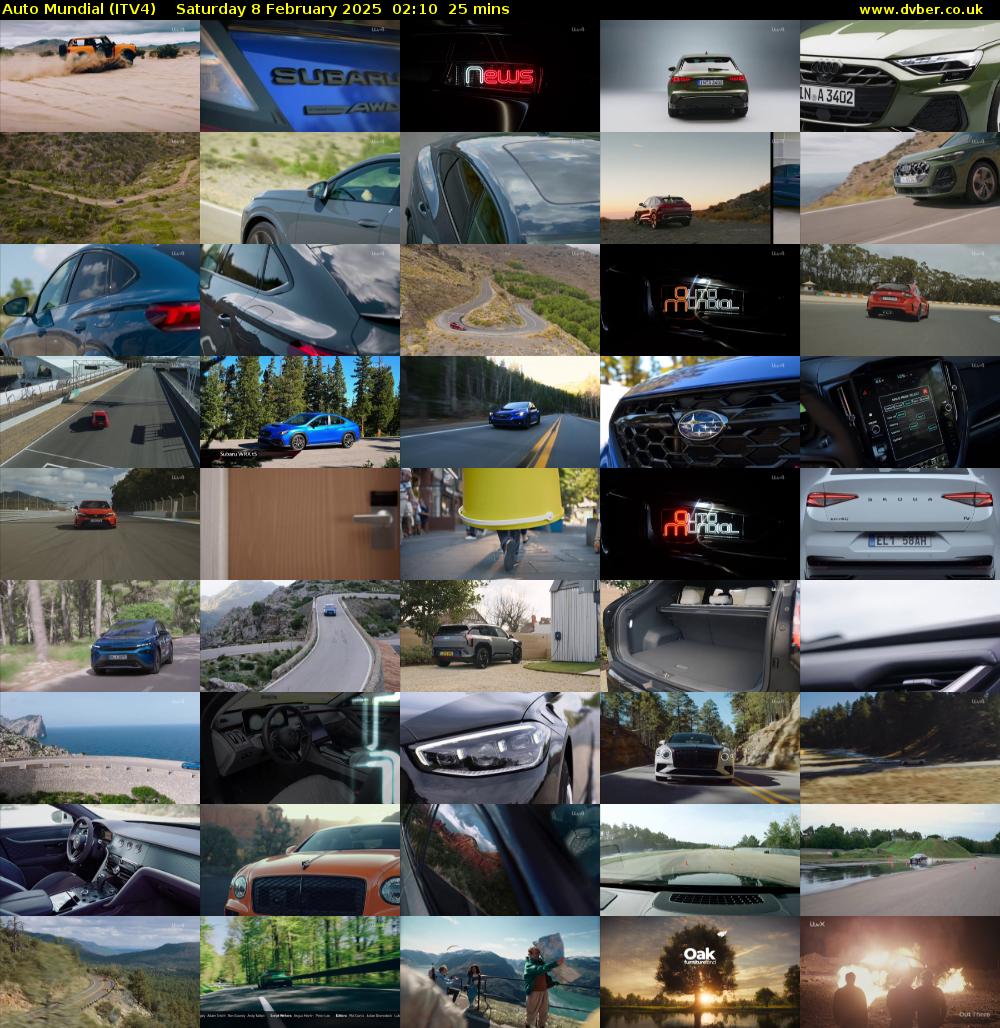 Auto Mundial (ITV4) Saturday 8 February 2025 02:10 - 02:35