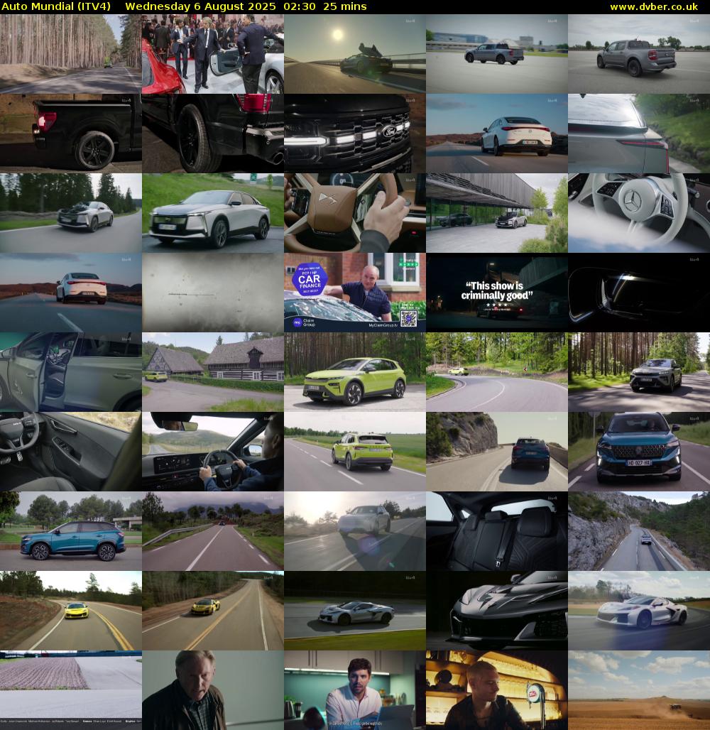 Auto Mundial (ITV4) Wednesday 6 August 2025 02:30 - 02:55