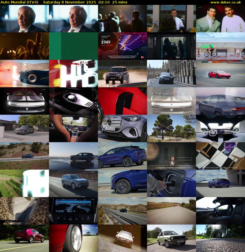 Auto Mundial (ITV4) Saturday 8 November 2025 02:10 - 02:35