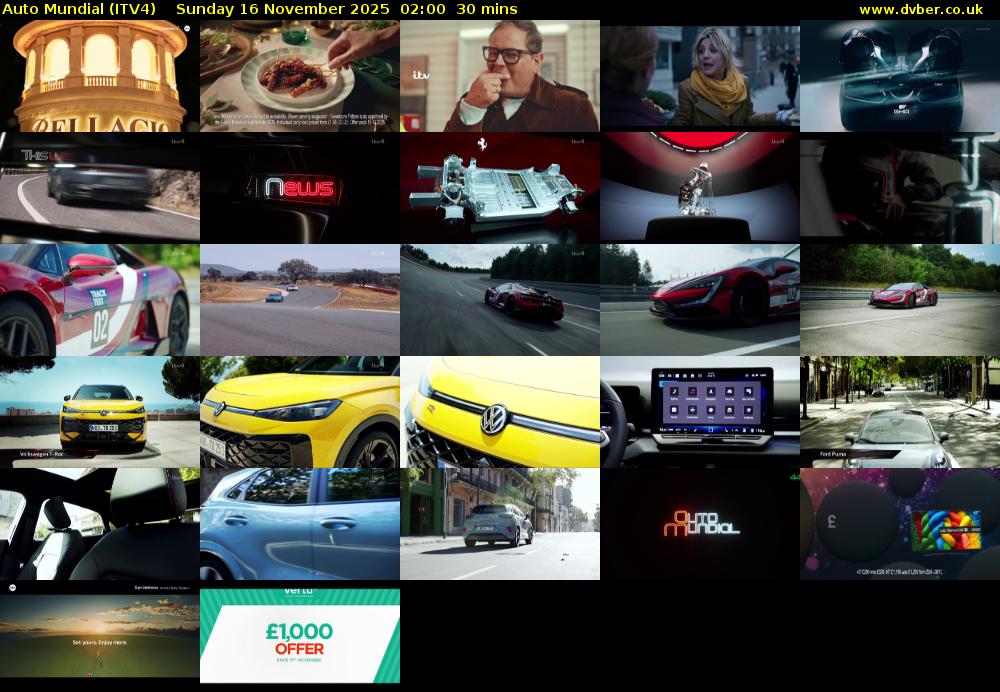 Auto Mundial (ITV4) Sunday 16 November 2025 02:00 - 02:30