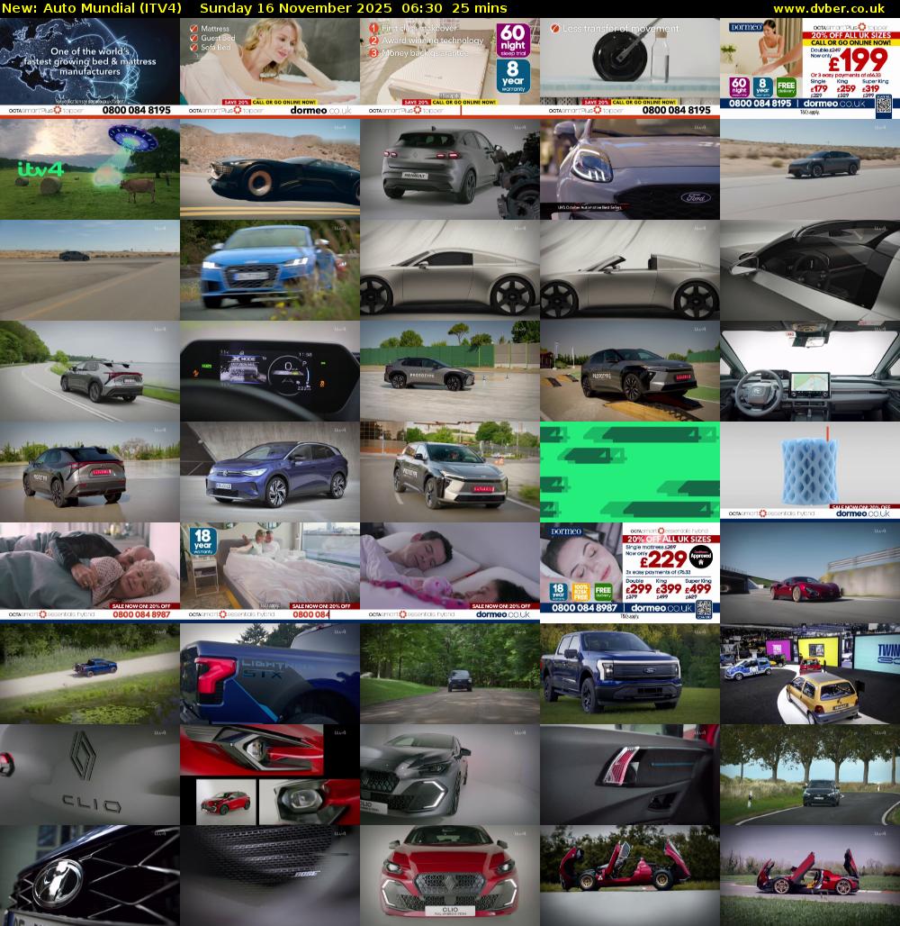 Auto Mundial (ITV4) Sunday 16 November 2025 06:30 - 06:55