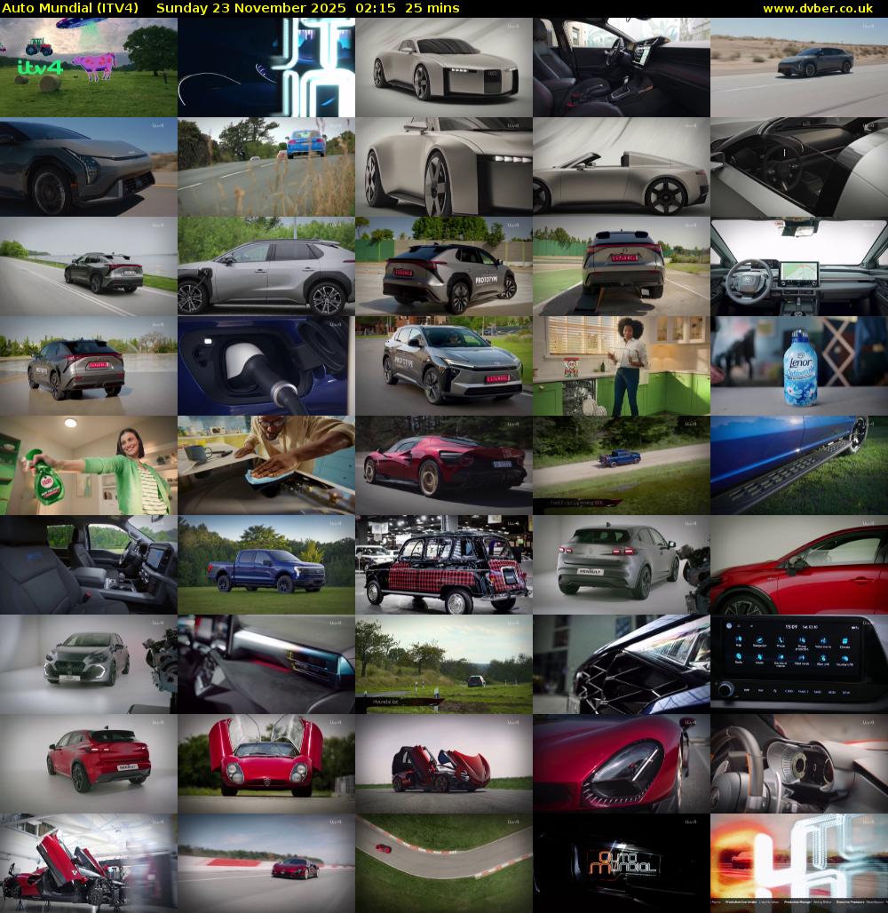 Auto Mundial (ITV4) Sunday 23 November 2025 02:15 - 02:40