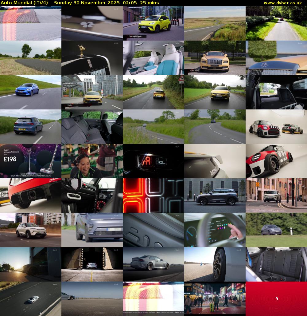 Auto Mundial (ITV4) Sunday 30 November 2025 02:05 - 02:30