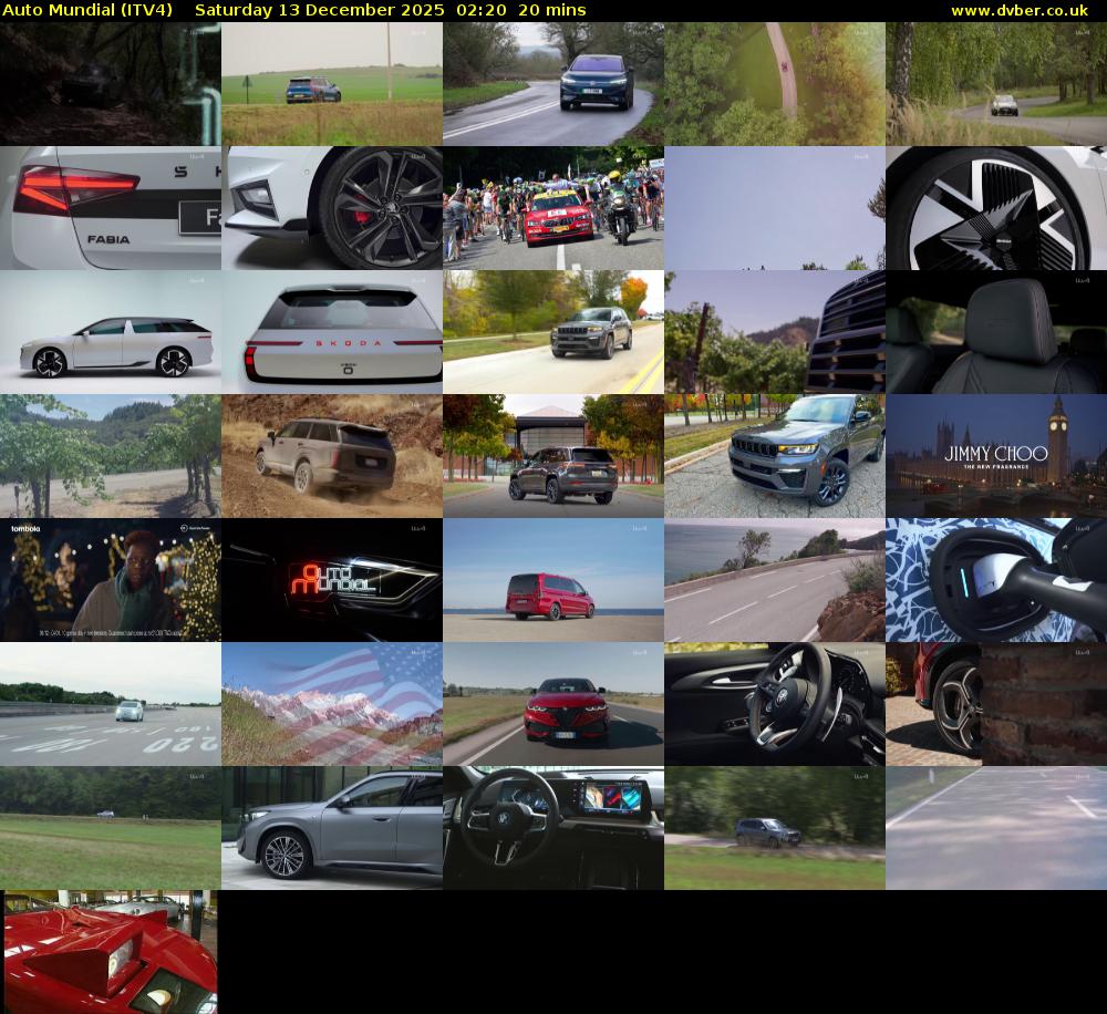 Auto Mundial (ITV4) Saturday 13 December 2025 02:20 - 02:40