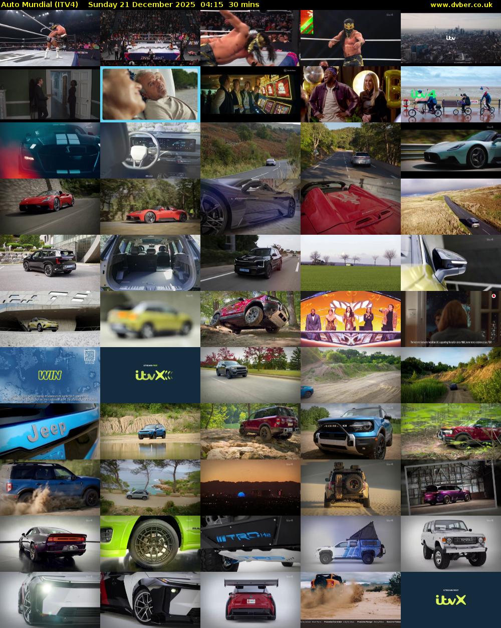 Auto Mundial (ITV4) Sunday 21 December 2025 04:15 - 04:45