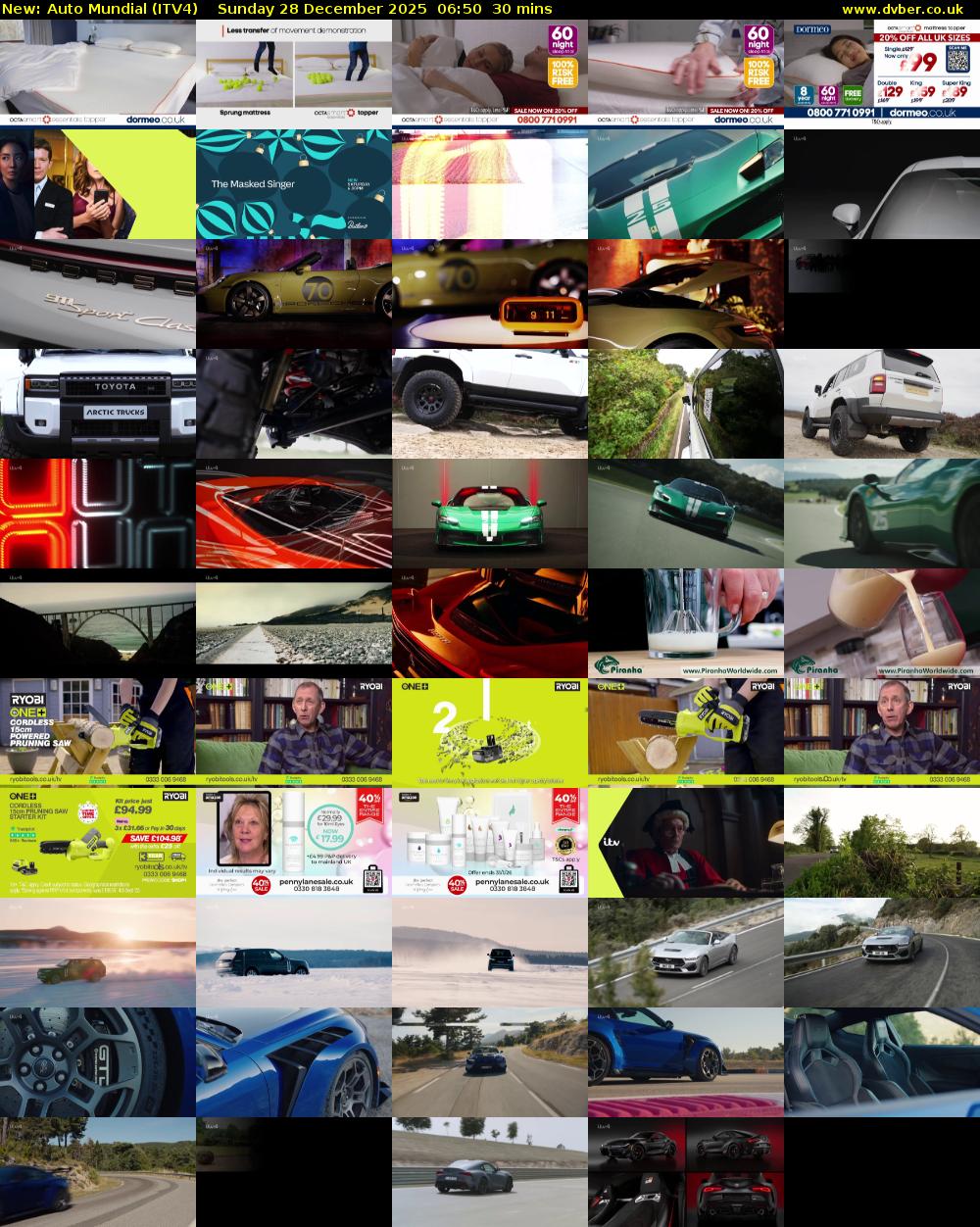 Auto Mundial (ITV4) Sunday 28 December 2025 06:50 - 07:20