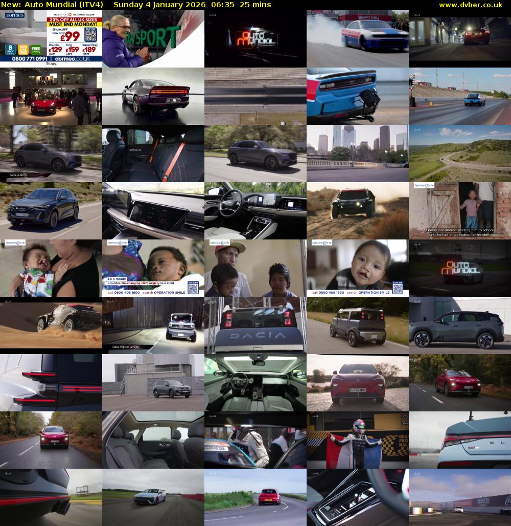 Auto Mundial (ITV4) Sunday 4 January 2026 06:35 - 07:00