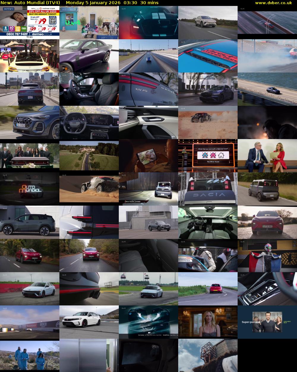 Auto Mundial (ITV4) Monday 5 January 2026 03:30 - 04:00
