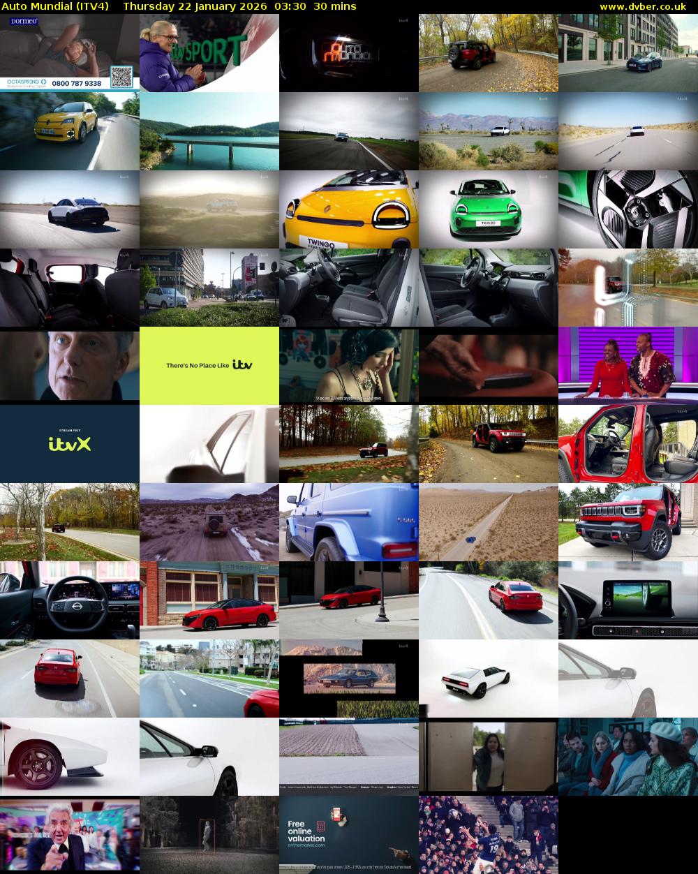 Auto Mundial (ITV4) Thursday 22 January 2026 03:30 - 04:00