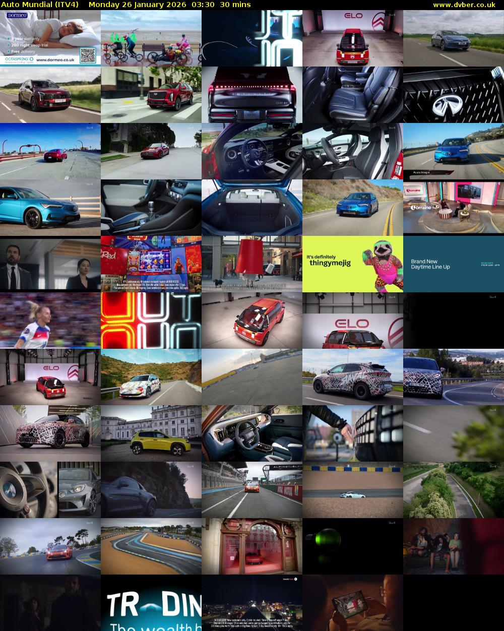 Auto Mundial (ITV4) Monday 26 January 2026 03:30 - 04:00