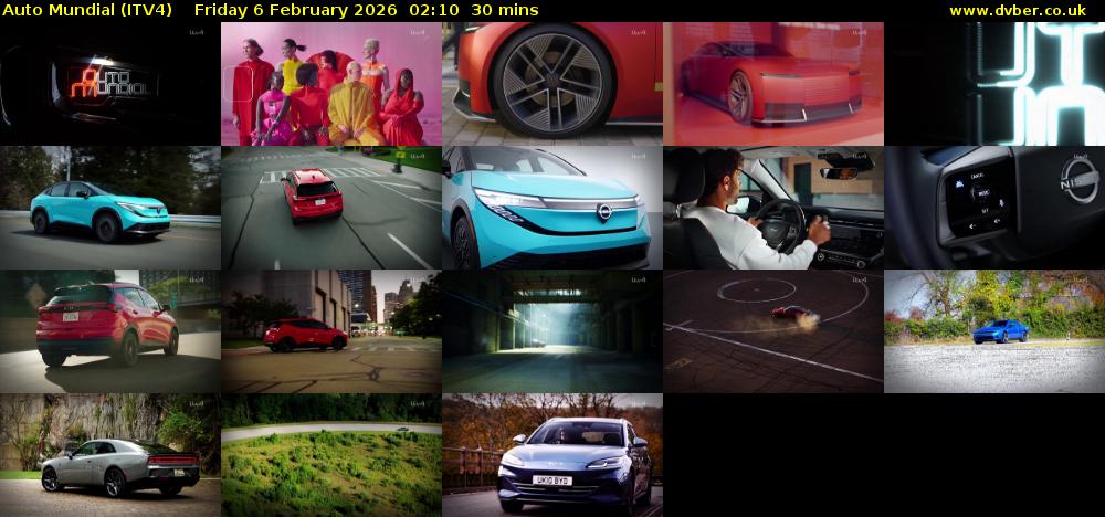 Auto Mundial (ITV4) Friday 6 February 2026 02:10 - 02:40