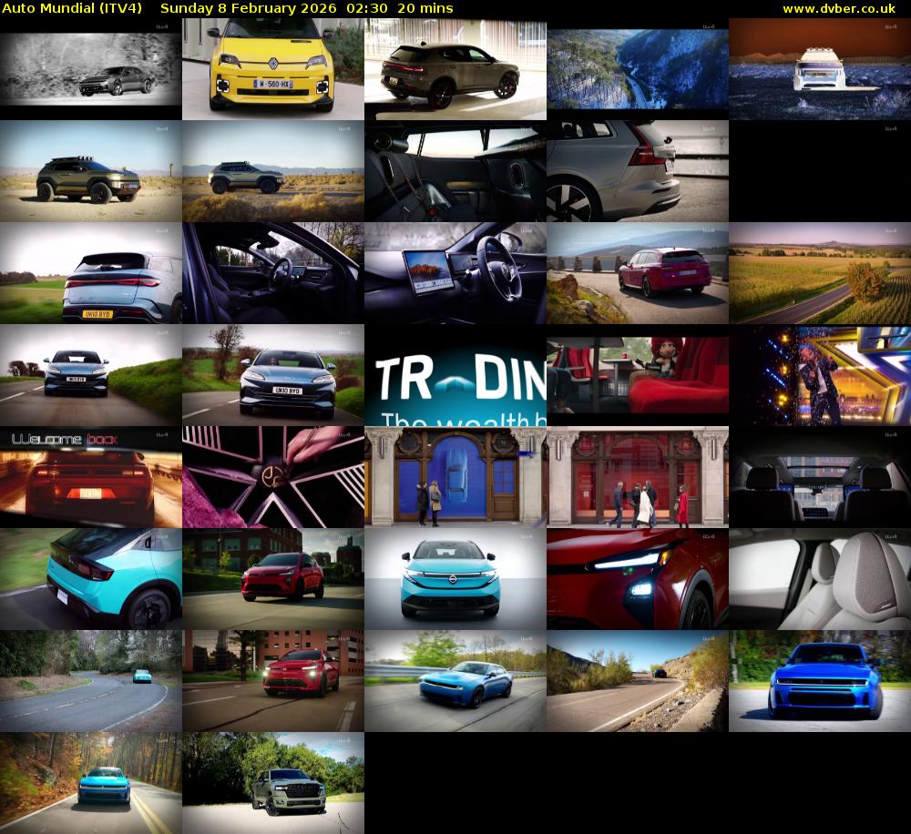 Auto Mundial (ITV4) Sunday 8 February 2026 02:30 - 02:50