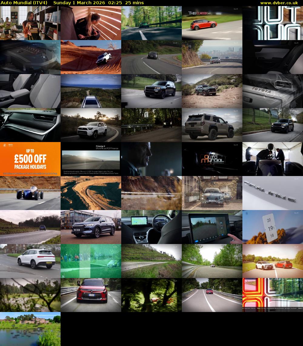 Auto Mundial (ITV4) Sunday 1 March 2026 02:25 - 02:50