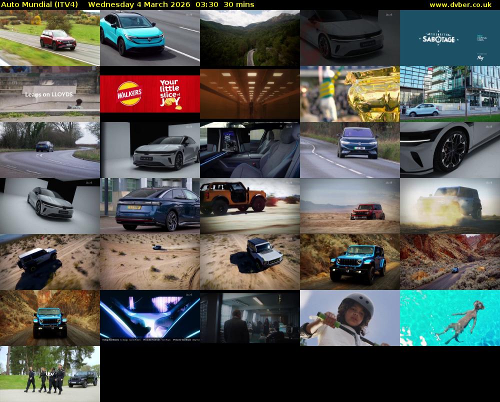 Auto Mundial (ITV4) Wednesday 4 March 2026 03:30 - 04:00