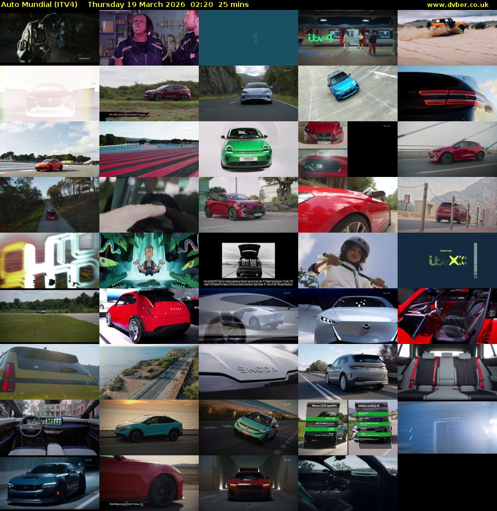 Auto Mundial (ITV4) Thursday 19 March 2026 02:20 - 02:45