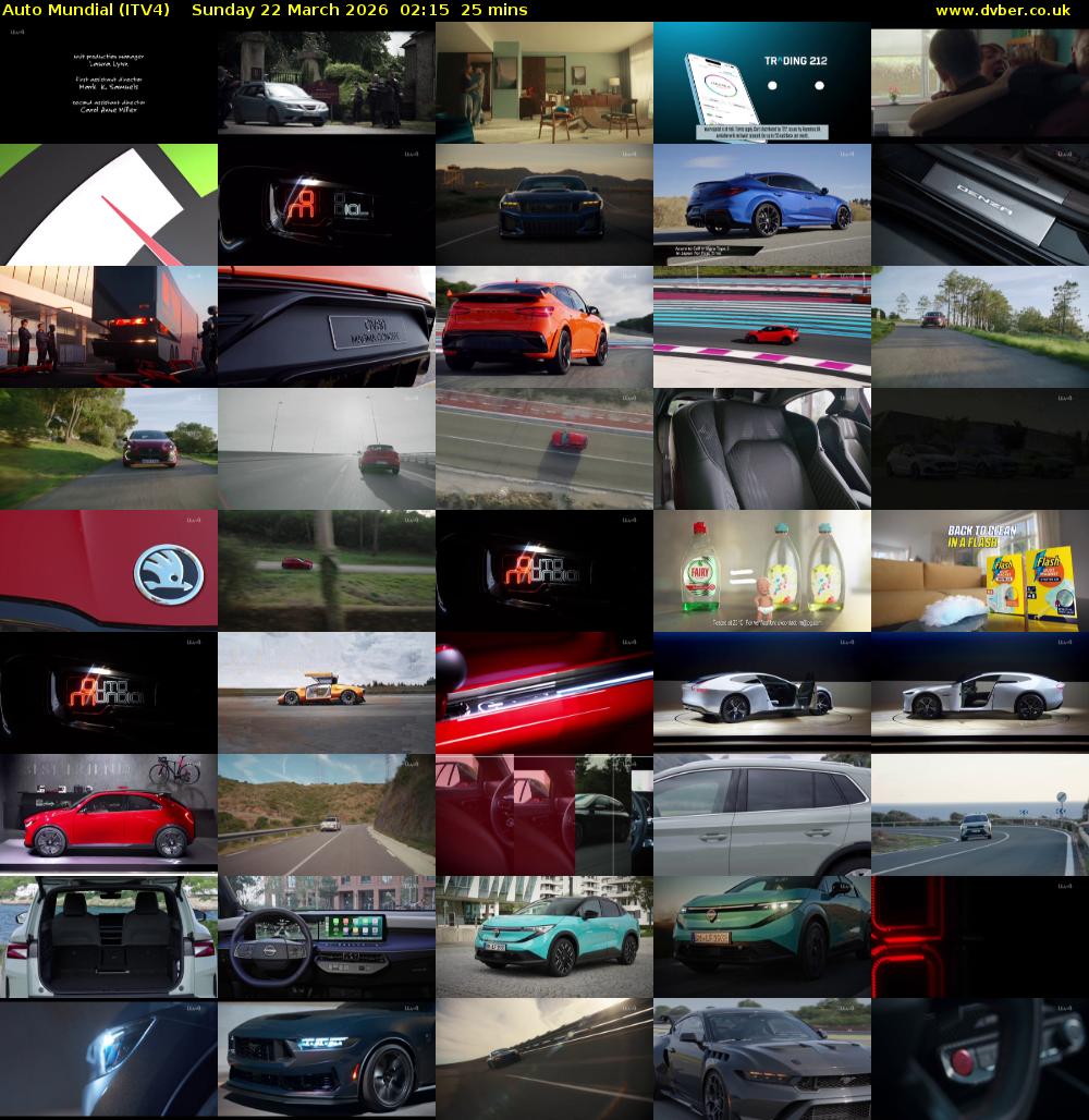 Auto Mundial (ITV4) Sunday 22 March 2026 02:15 - 02:40