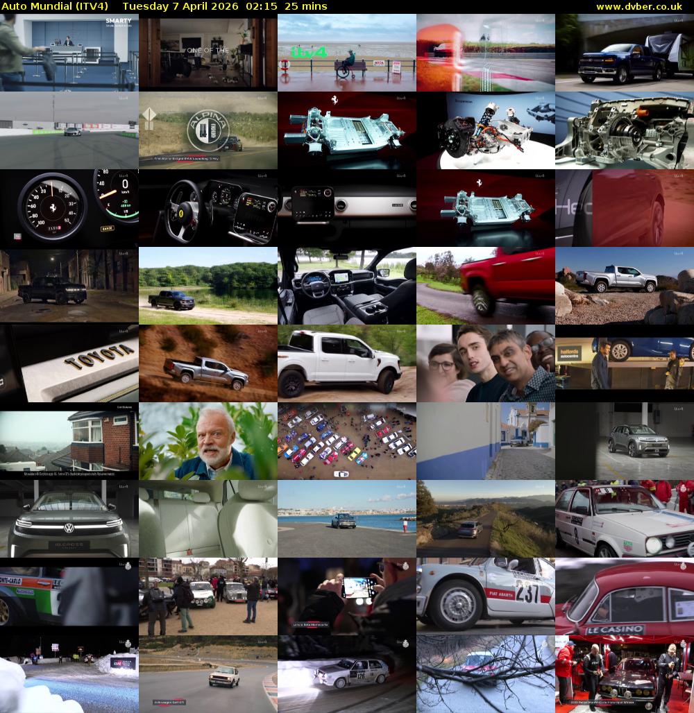 Auto Mundial (ITV4) Tuesday 7 April 2026 02:15 - 02:40