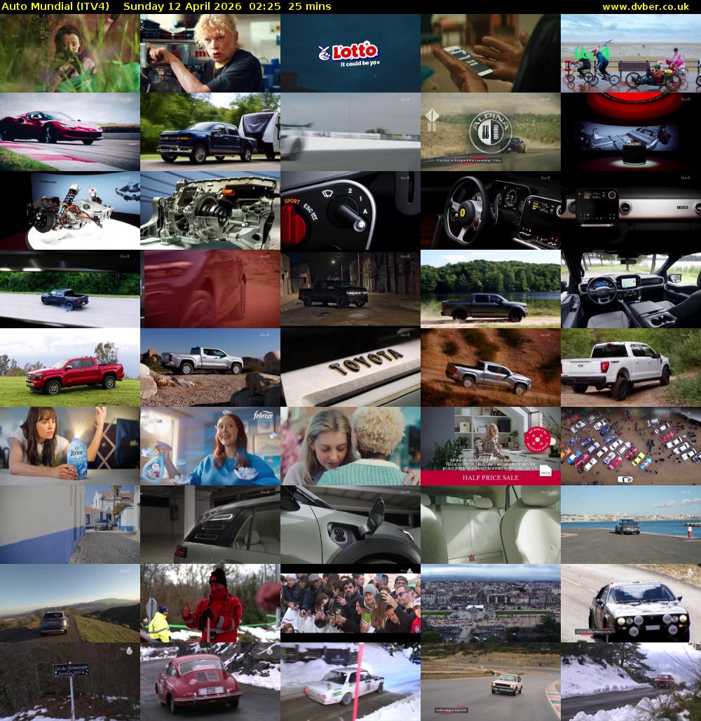 Auto Mundial (ITV4) Sunday 12 April 2026 02:25 - 02:50