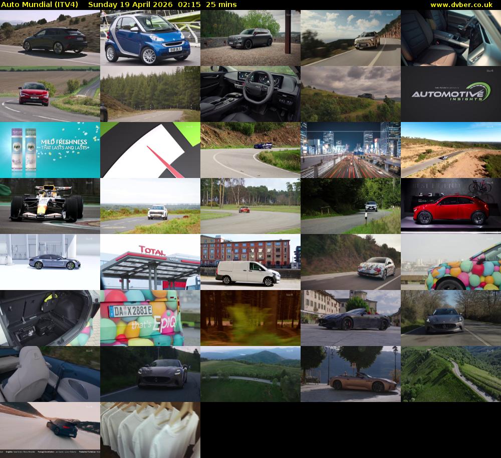 Auto Mundial (ITV4) Sunday 19 April 2026 02:15 - 02:40