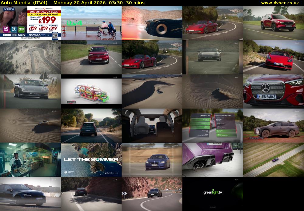 Auto Mundial (ITV4) Monday 20 April 2026 03:30 - 04:00