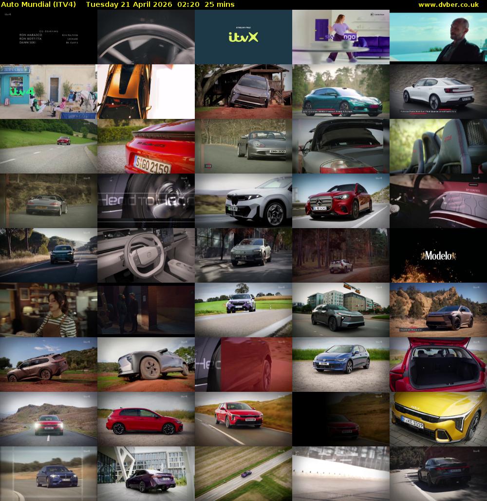 Auto Mundial (ITV4) Tuesday 21 April 2026 02:20 - 02:45