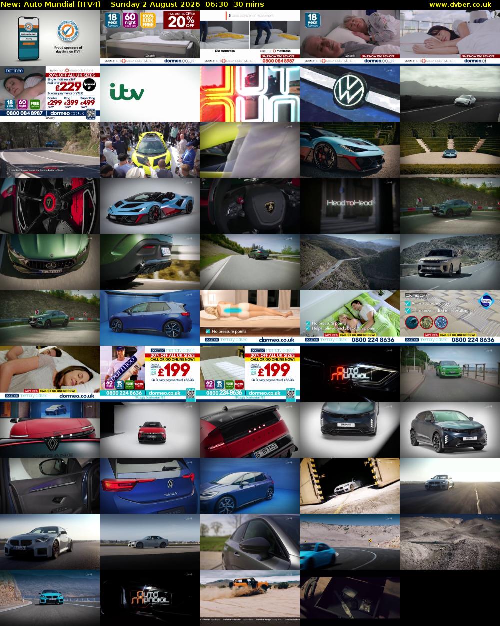 Auto Mundial (ITV4) Sunday 2 August 2026 06:30 - 07:00