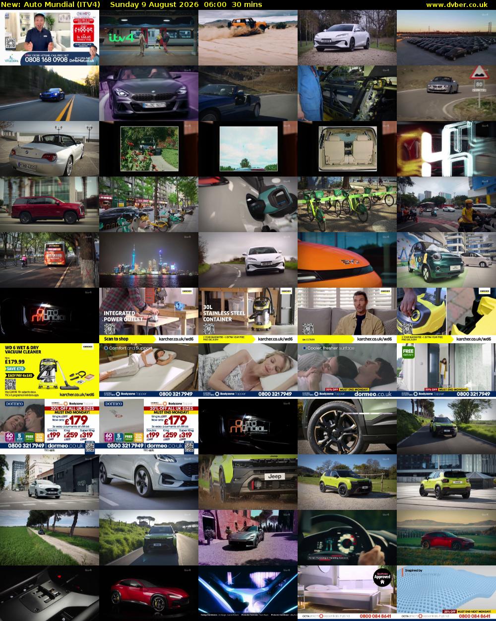 Auto Mundial (ITV4) Sunday 9 August 2026 06:00 - 06:30
