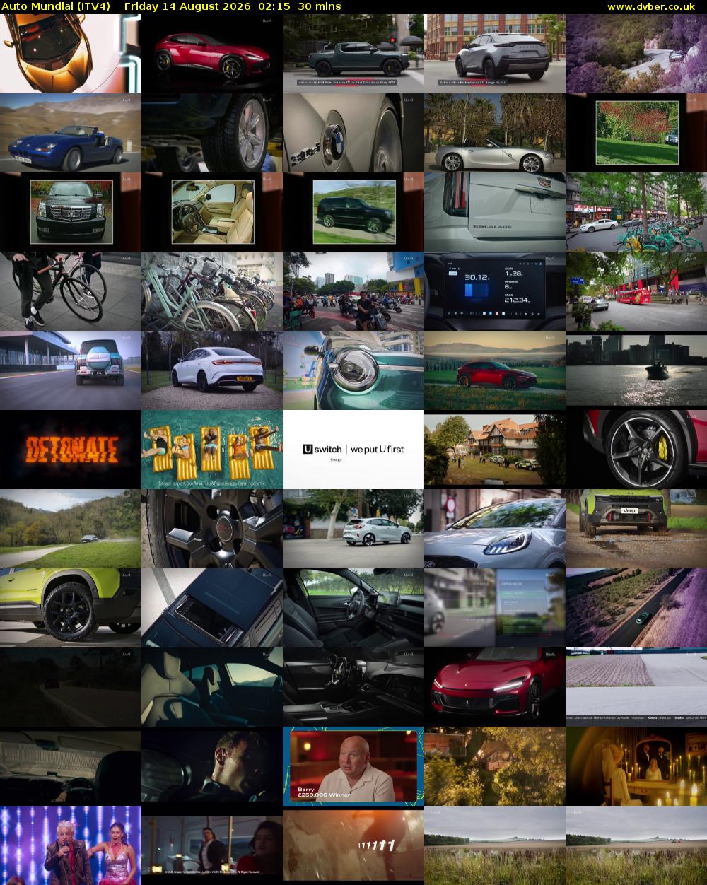 Auto Mundial (ITV4) Friday 14 August 2026 02:15 - 02:45