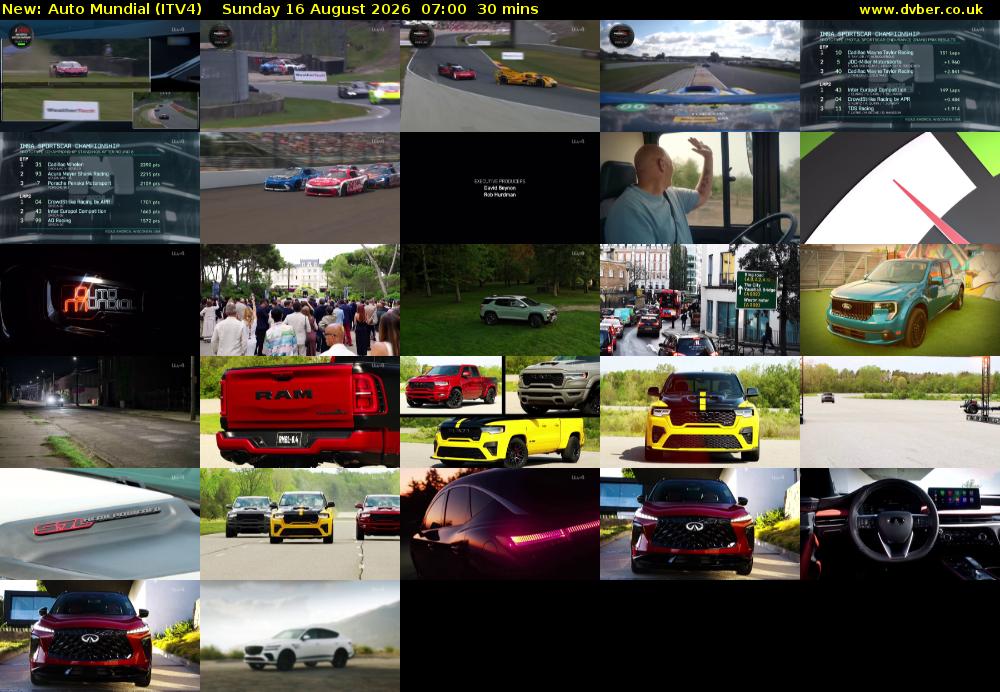 Auto Mundial (ITV4) Sunday 16 August 2026 07:00 - 07:30