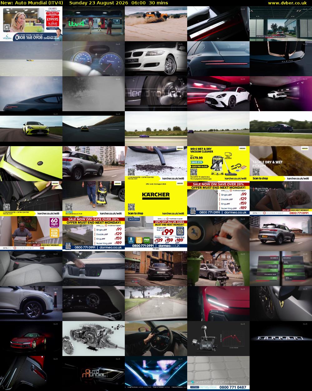 Auto Mundial (ITV4) Sunday 23 August 2026 06:00 - 06:30