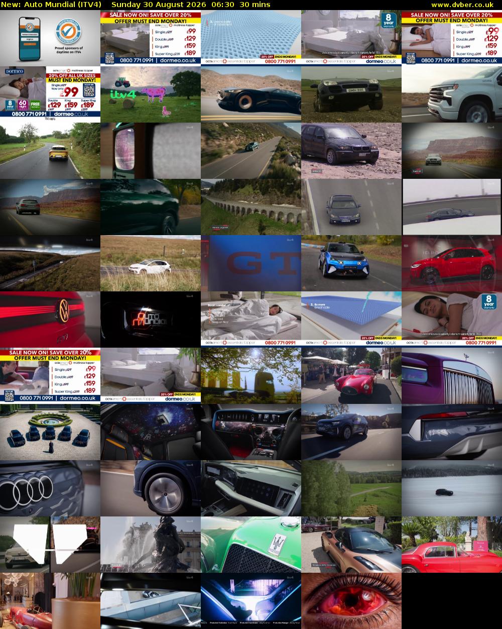 Auto Mundial (ITV4) Sunday 30 August 2026 06:30 - 07:00
