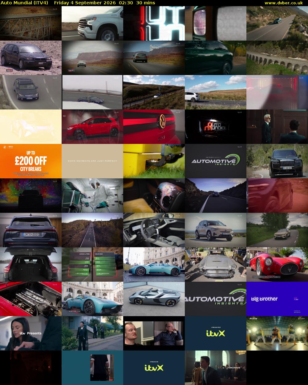 Auto Mundial (ITV4) Friday 4 September 2026 02:30 - 03:00