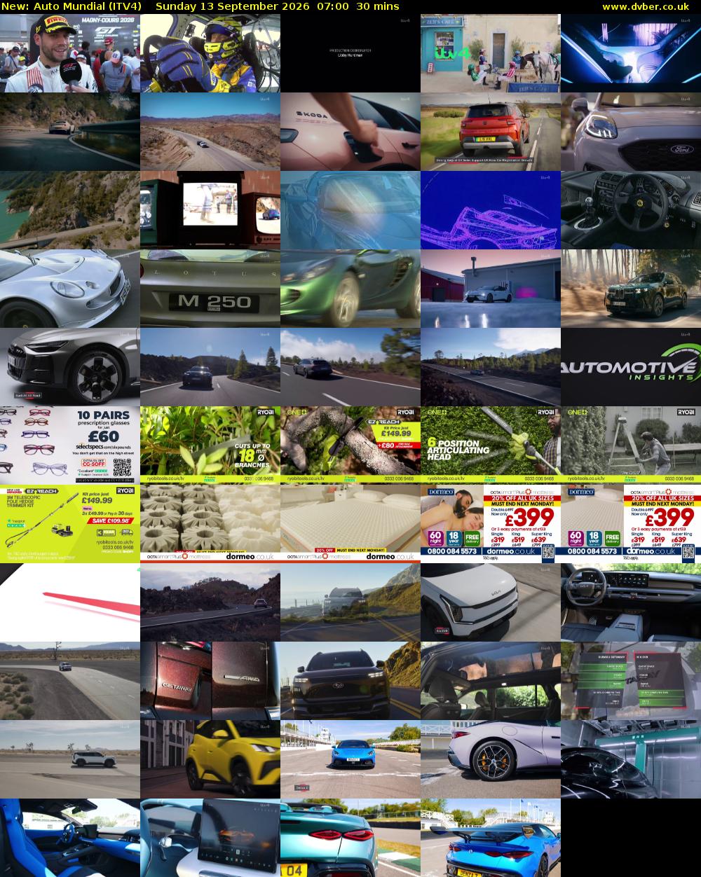 Auto Mundial (ITV4) Sunday 13 September 2026 07:00 - 07:30