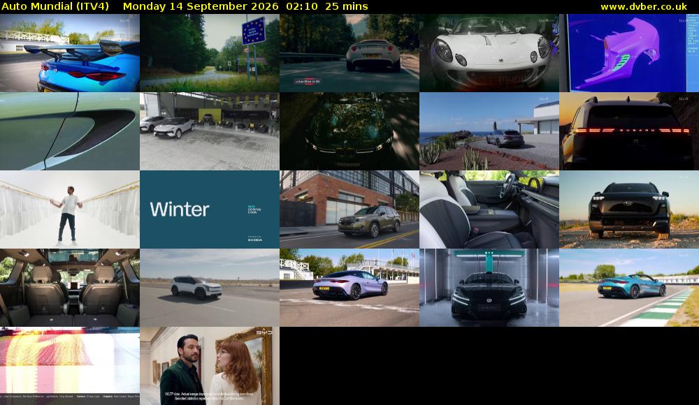 Auto Mundial (ITV4) Monday 14 September 2026 02:10 - 02:35