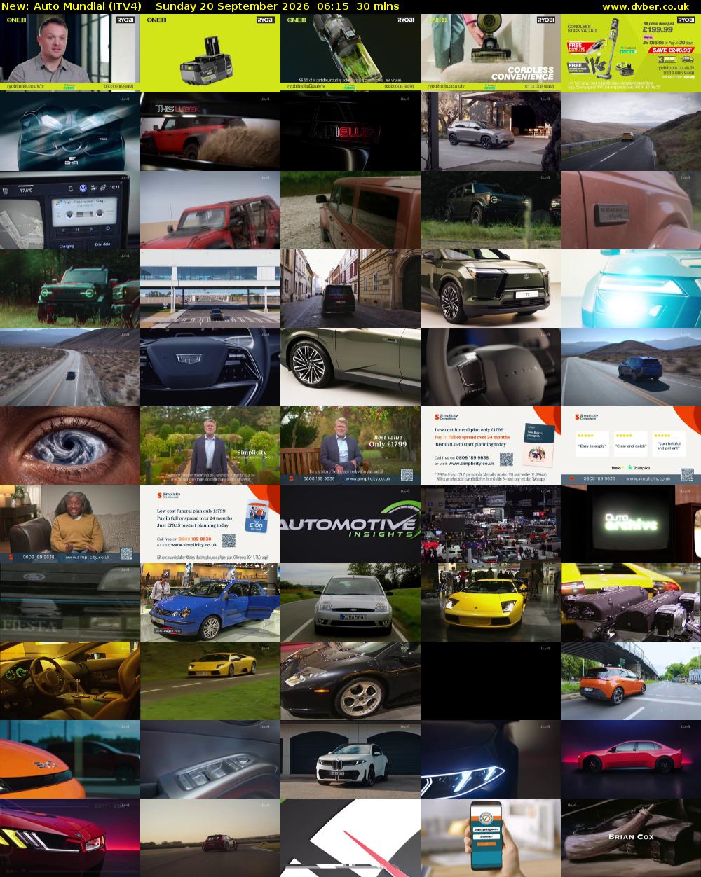 Auto Mundial (ITV4) Sunday 20 September 2026 06:15 - 06:45