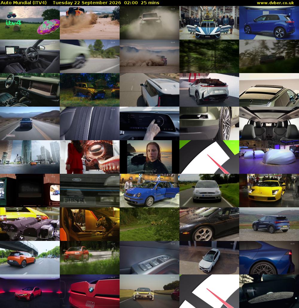 Auto Mundial (ITV4) Tuesday 22 September 2026 02:00 - 02:25