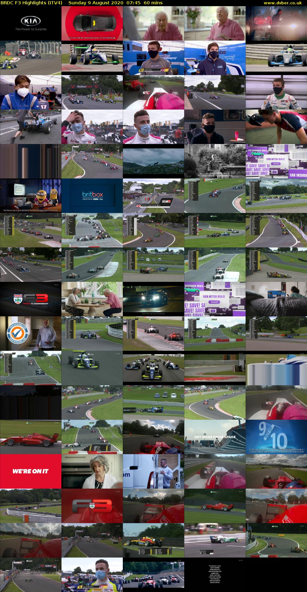 BRDC F3 Highlights (ITV4) Sunday 9 August 2020 07:45 - 08:45