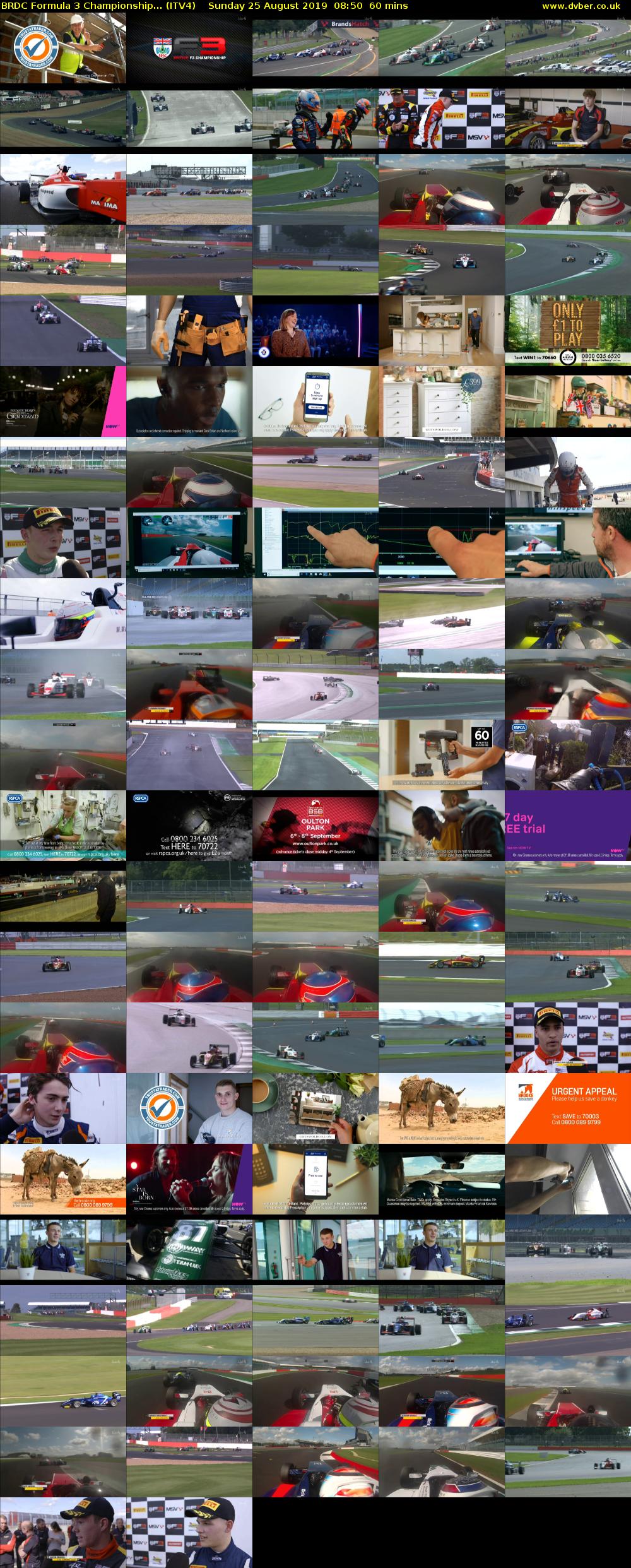 BRDC Formula 3 Championship... (ITV4) Sunday 25 August 2019 08:50 - 09:50