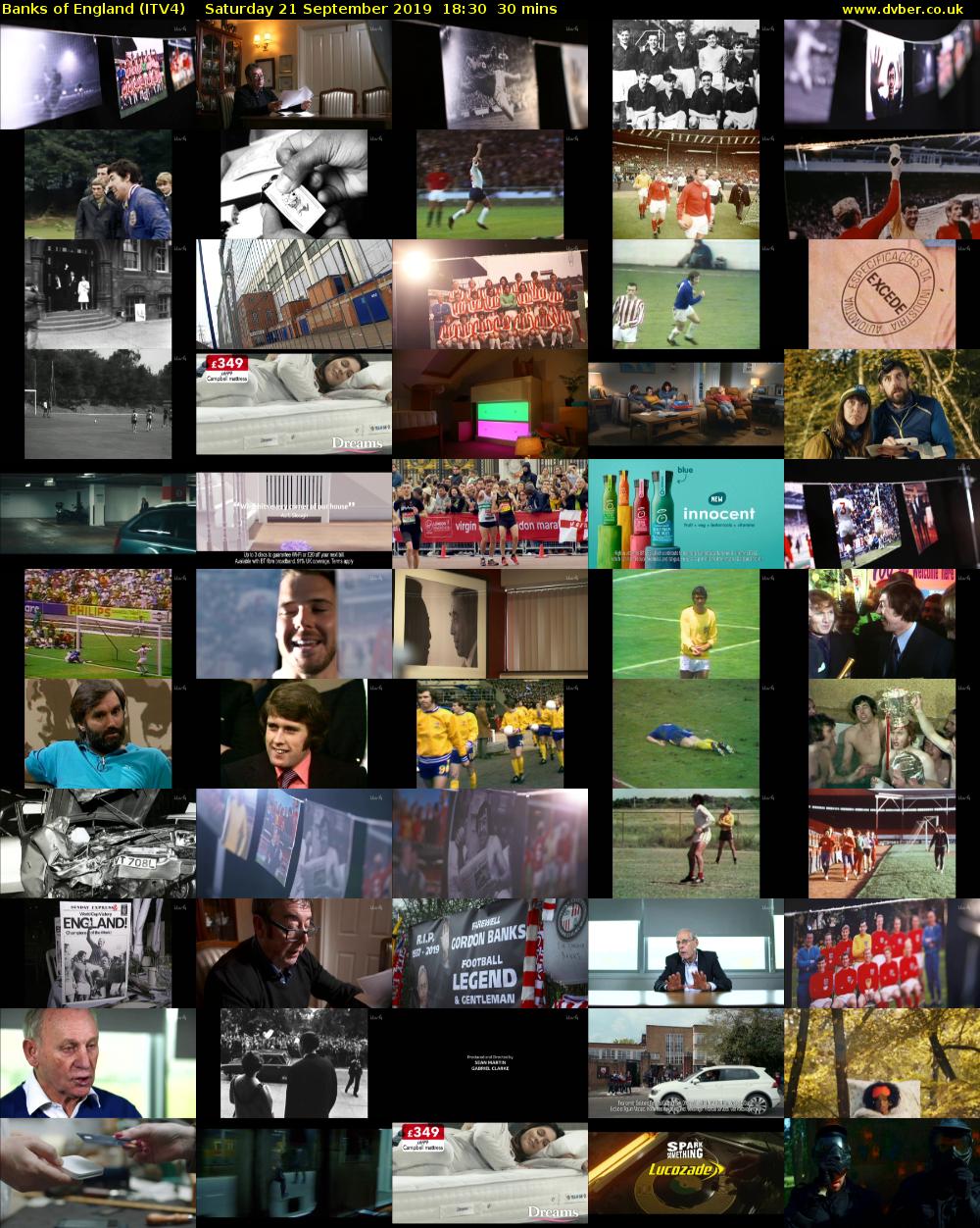Banks of England (ITV4) Saturday 21 September 2019 18:30 - 19:00