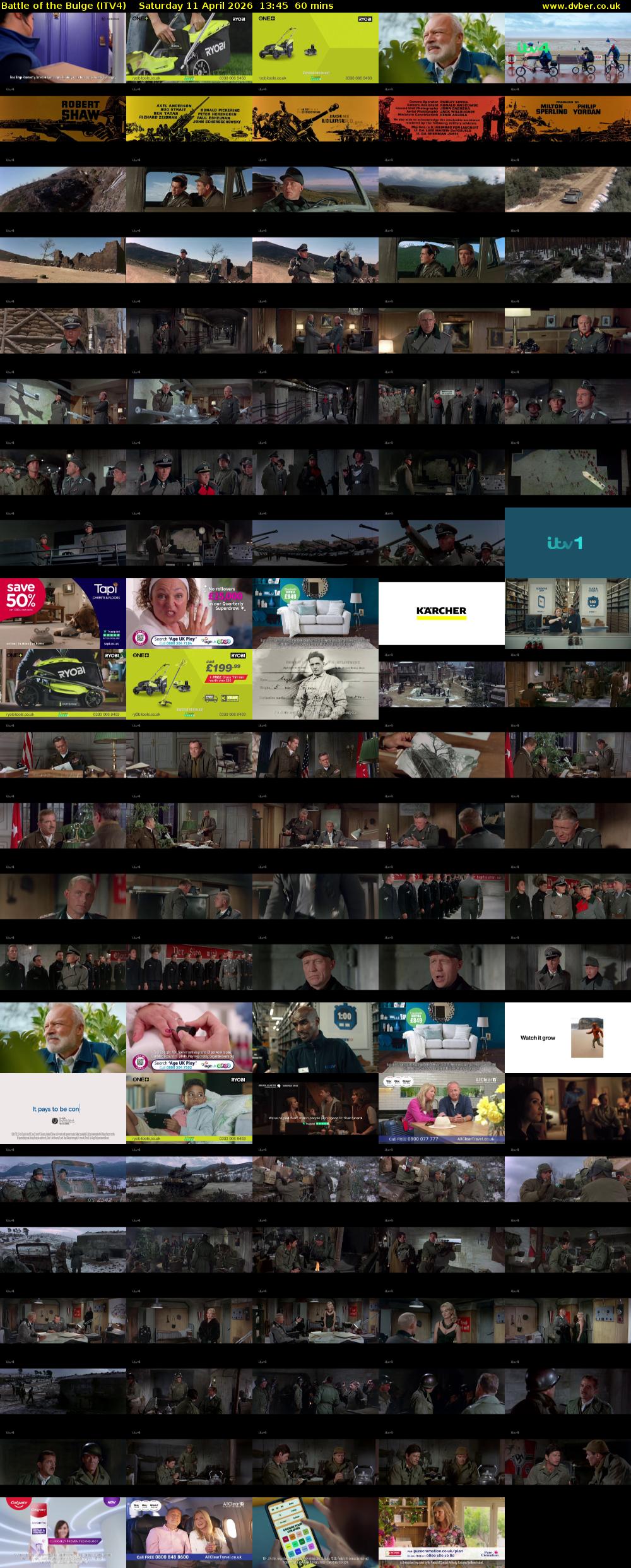 Battle of the Bulge (ITV4) Saturday 11 April 2026 13:45 - 14:45