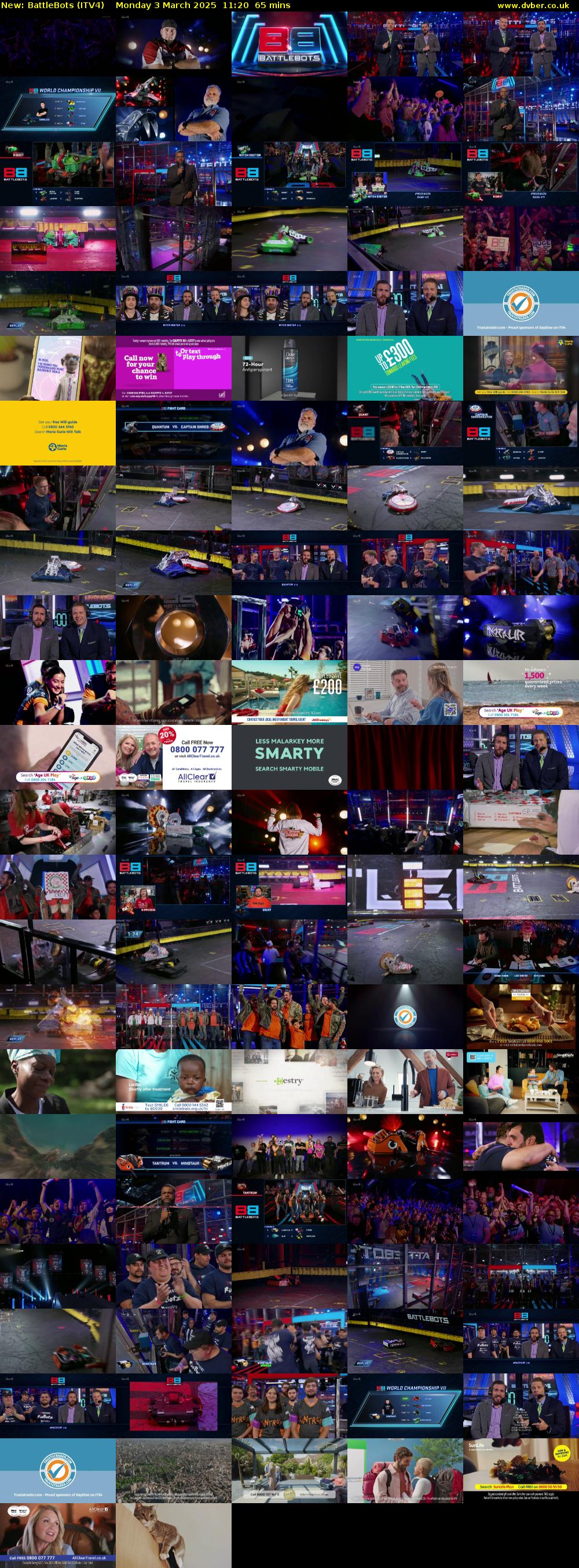 Battlebots (ITV4) Monday 3 March 2025 11:20 - 12:25