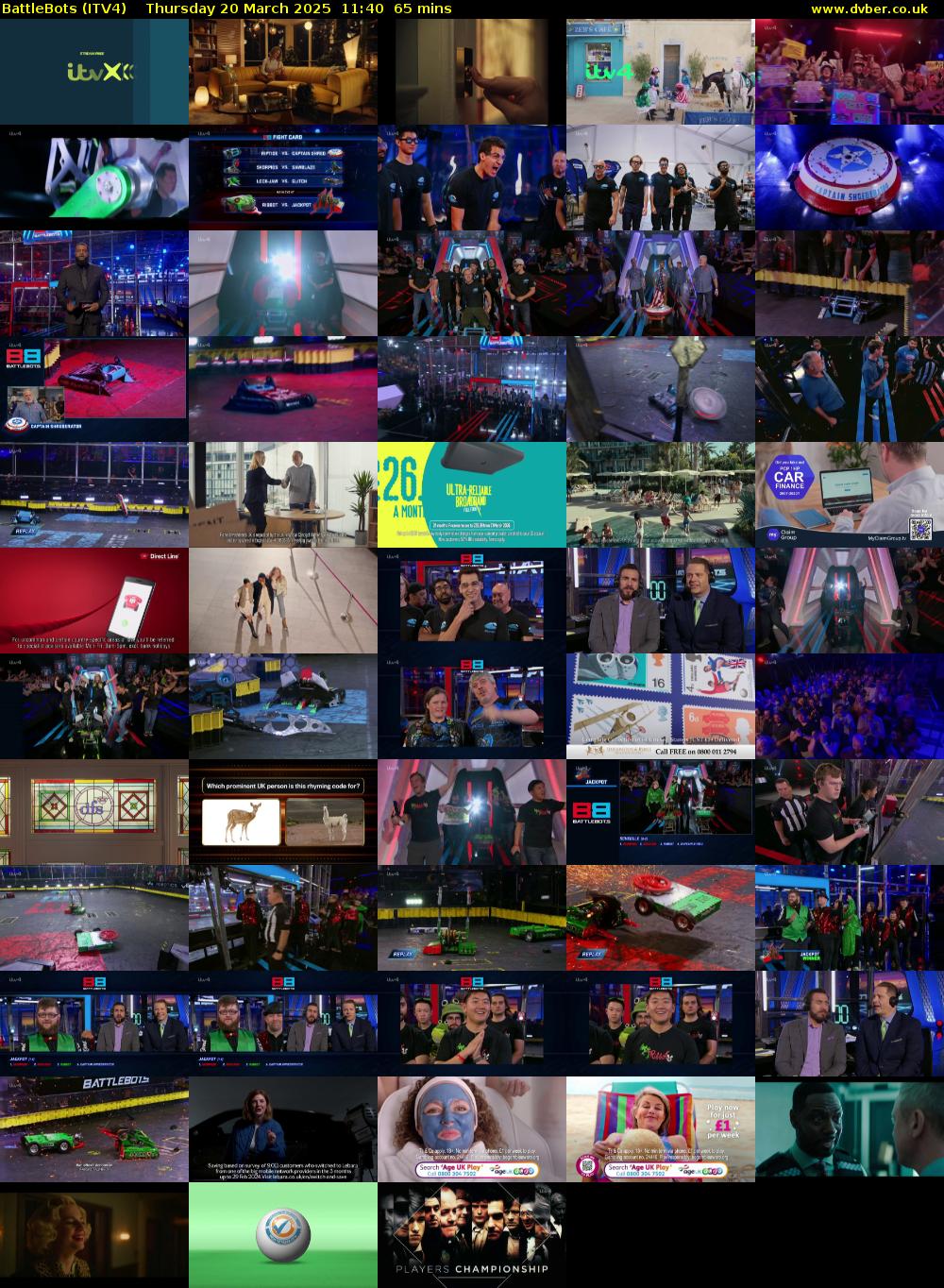 Battlebots (ITV4) Thursday 20 March 2025 11:40 - 12:45