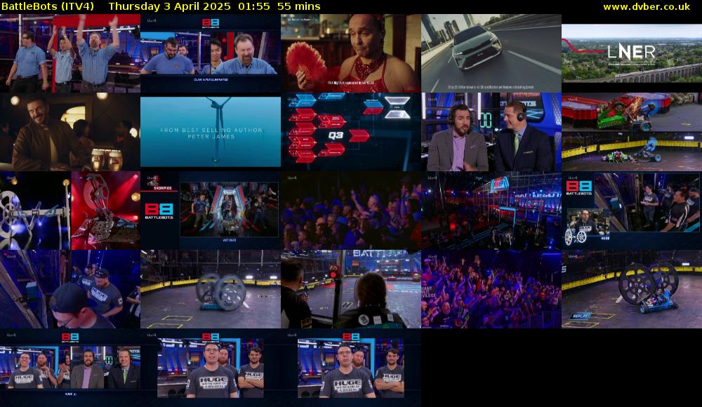 Battlebots (ITV4) Thursday 3 April 2025 01:55 - 02:50