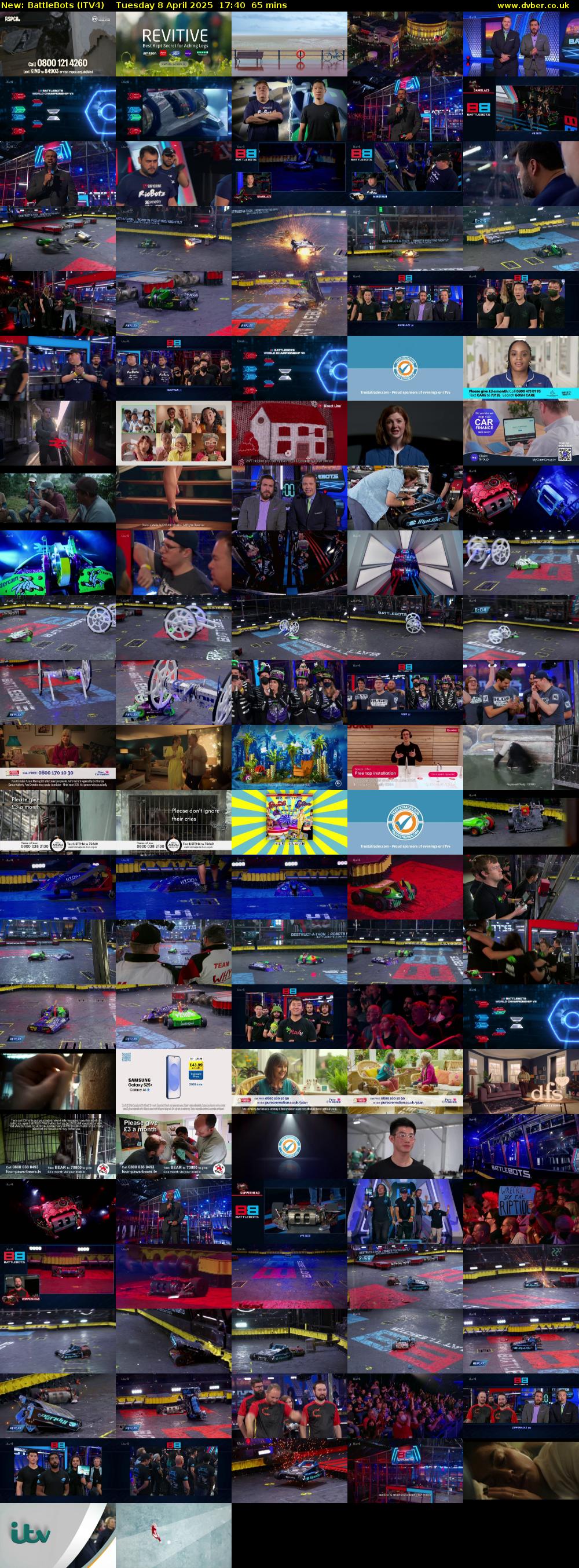Battlebots (ITV4) Tuesday 8 April 2025 17:40 - 18:45