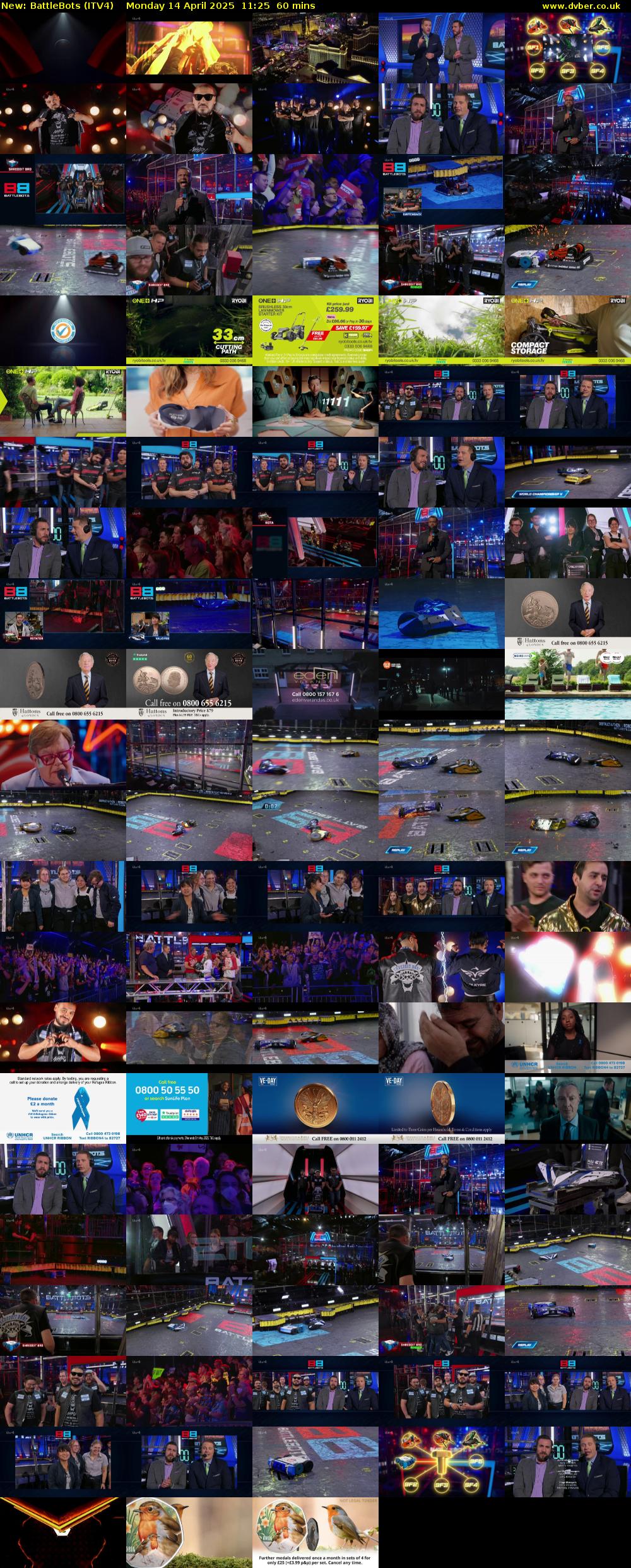 Battlebots (ITV4) Monday 14 April 2025 11:25 - 12:25