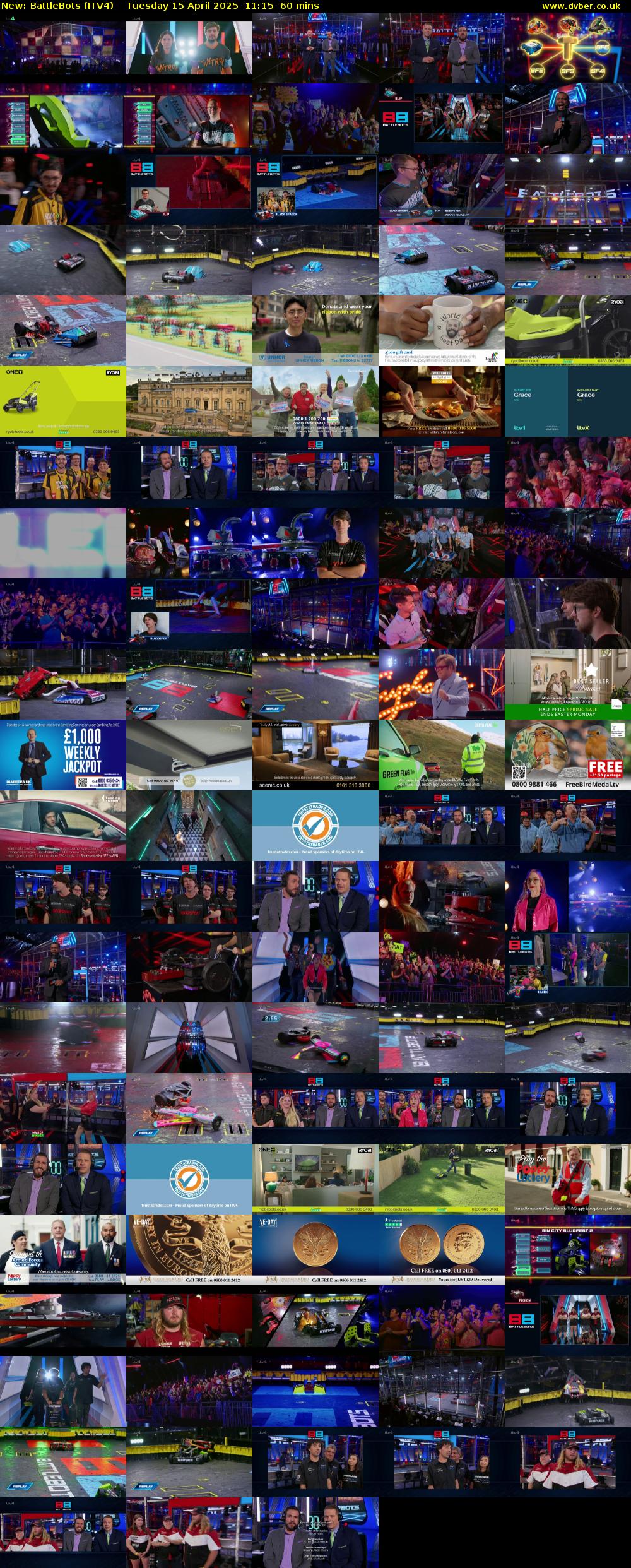Battlebots (ITV4) Tuesday 15 April 2025 11:15 - 12:15