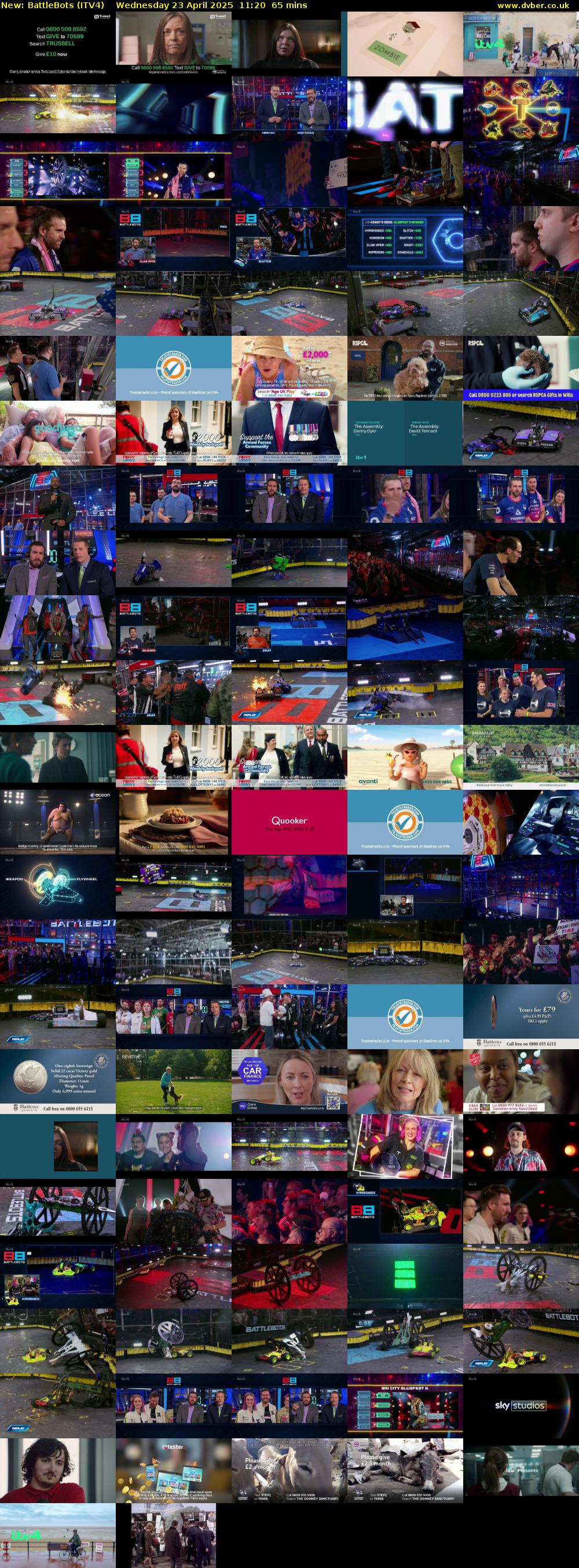 Battlebots (ITV4) Wednesday 23 April 2025 11:20 - 12:25