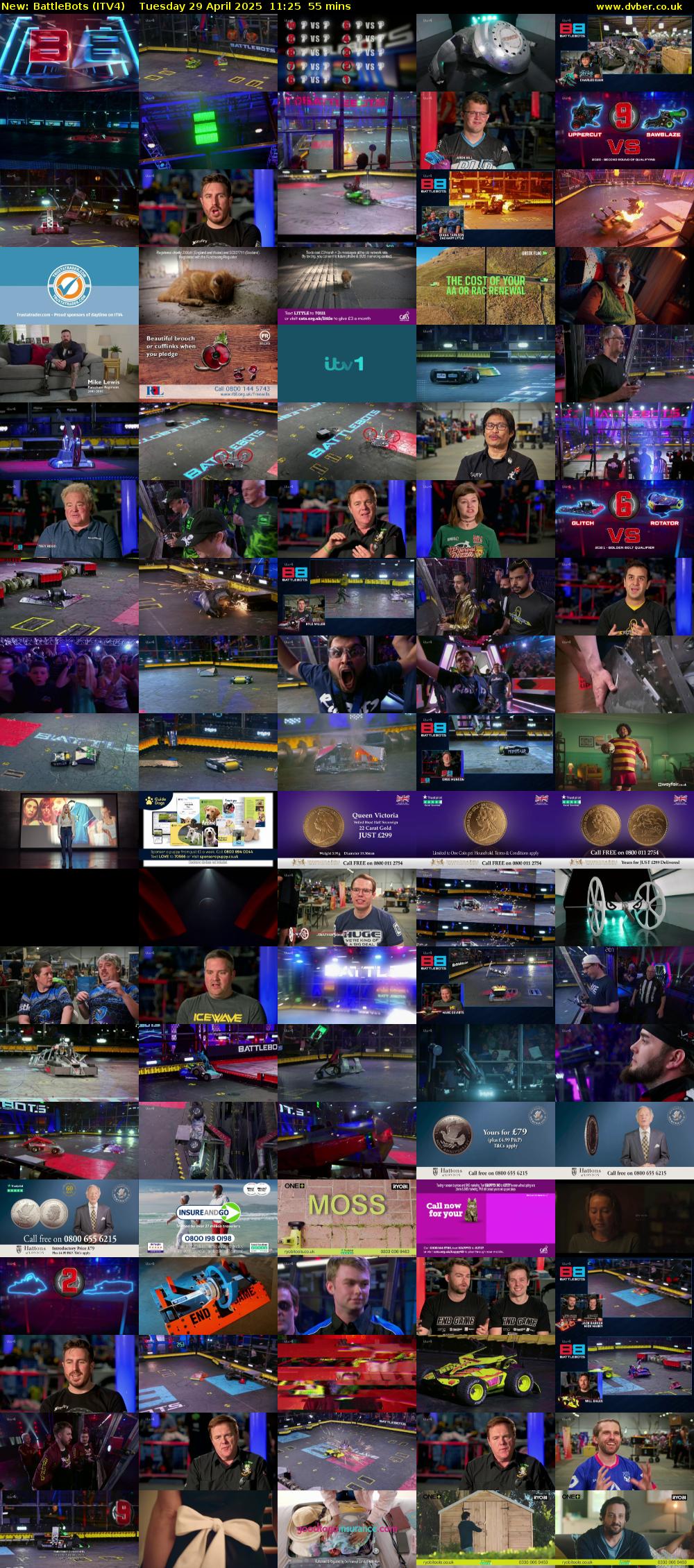 Battlebots (ITV4) Tuesday 29 April 2025 11:25 - 12:20