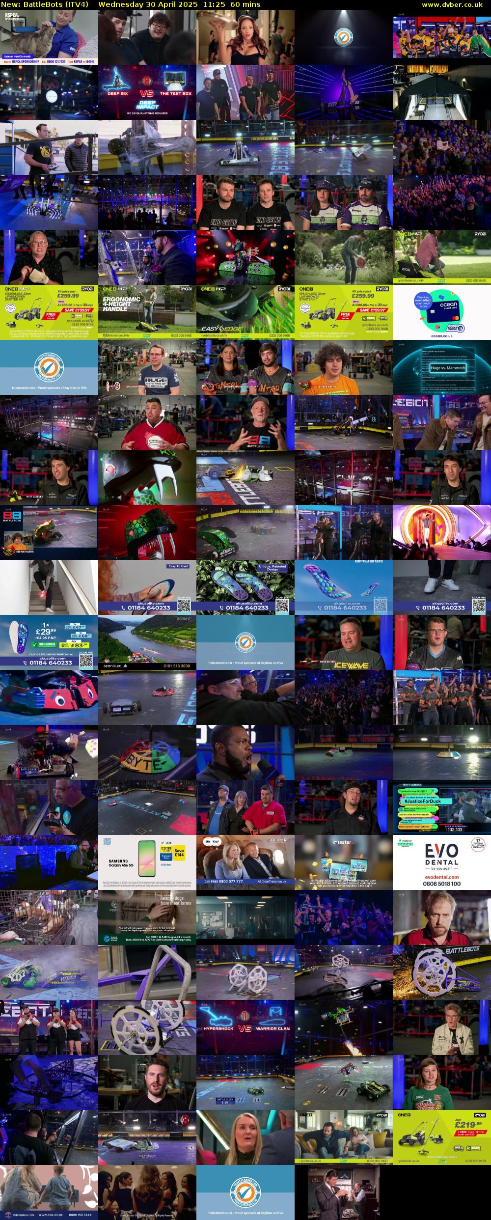 Battlebots (ITV4) Wednesday 30 April 2025 11:25 - 12:25